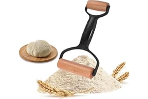 Jadin Mattarello Legno, Mattarello Piccolo, Mattarello con Rulli a Doppia Estremità, Antiaderente, Accessorio da Forno Perfetto per Fondente, Pizza, Torte, Dessert e Impasti, Diametro: 12,5 cm, Nero