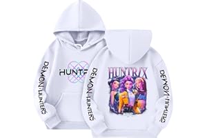 GENERIC Sweat à Capuche Fille K-Kpop D-Demon Hunter Hoodie Merch Imprimés K-Pop Demons Hunters Huntrix Huntr/X Rumi Mira Zoey Pull à Manches Longues Décontractés