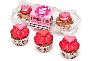 DOG TREATS Mini Iced Trios. Valentines Day Gifts For Dogs. Dog Presents Or Dog Training Treats. Pink Heart Mini Doggy Cupcakes By The Barking Bakery.