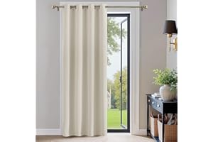 PONY DANCE termoizolacyjne zasłony – 1 szt., wys. 240 x szer. 140 cm, izolujące ciepło, zaciemniające, na przelotkach, do sypialni, zasłony termiczne na przelotkach, jasnobeżowe