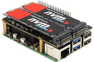 ‎GEEKWORM Geekworm X1004 Dual M.2 NVMe SSD Shield PCIe Peripheral Board for Raspberry Pi 5