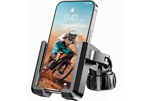 KOHRIUK Telefonhållare för cykelhållare motorcykel motorcykel 4,7–7 tum | 360° rotation, kompatibel iPhone Samsung, universell, vibrationssäker, stabil, blockerar inte kameran, för styre