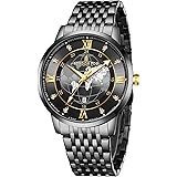 London Fog Baker Collection Analog Quartz Watch for Men with Round Dial, Stainless Steel Strap, Luminous Hands and World Map Dial Design: 