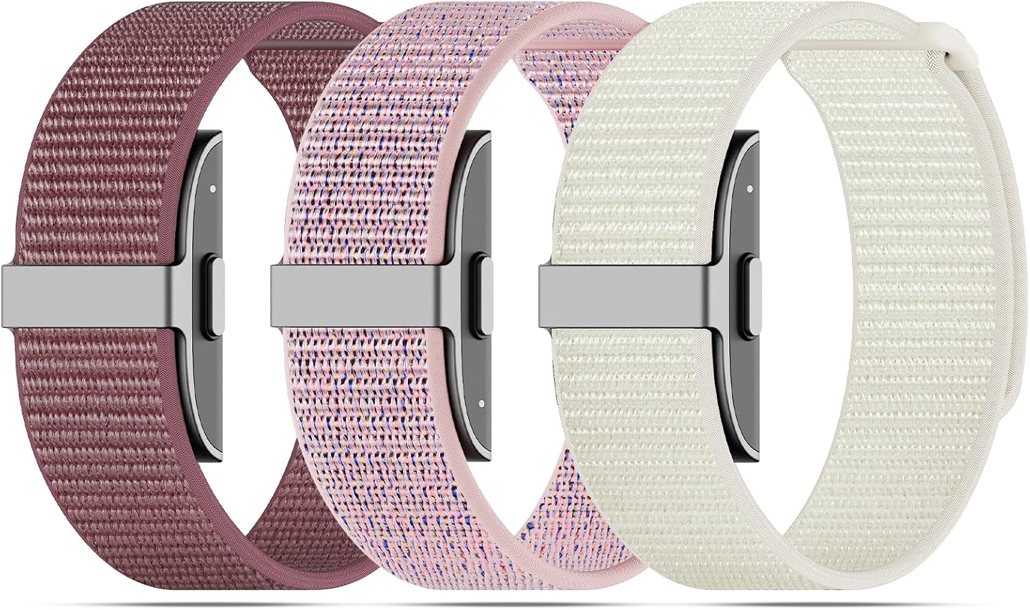 ZOOROO 3-Pack Nylon Loop Sport Replacement Bands Compatible with Hume Health Band, Soft Breathable Adjustable Wrist Band for Hume Band Replacement Strap Wristband for Fitness Tracker Women Men