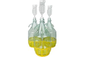 WysKonT - Juego de 5 Globos de Cristal de 5 litros con Cierre de Clip, para Vino