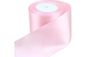 GCS LONDON Light Pink Satin Ribbon - 50mm Wide - 5 Meter - for Gifts Wrap, Sew, Party, Favours, Decorations, Easter, Christmas, Events, Dress, Bows Wedding, DIY, Cars, Hair and Much More