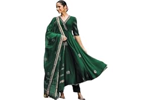 GoSriKi Anarkali Kurta aus Rayon Melange mit Hose und Dupatta für Damen