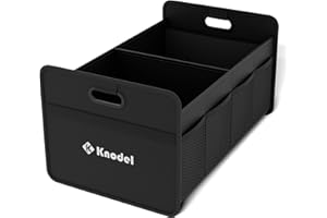 K KNODEL Kofferraum Organizer, klappbarer Kofferraum-Speicher, Automobilkonsolen und Organizer, Kofferraum-Speicher-Organizer mit verstärkten Griffe (Klein, Schwarz)