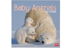 Legami - Calendario da Parete 2026, Baby Animals, Calendario da Muro Grande, 12 Mesi e Planner Annuale, in 6 Lingue, Spazio per Note, Segni Zodiacali, Festività Internazionali, 30 x 29 cm