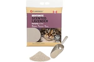 Flamingo Katzenstreu - katzenstreu klumpstreu - Lavendelduft - 12L (12KG) für 10 Wochen - Herkunft Kanada - auch für Kätzchen - mit superfeiner Körnung - Ideal für 1 oder mehrere Katzen