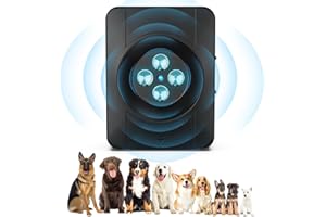 BUBBACARE Anti Bell Gerät Hunde, 4 Sendern Wiederaufladbares Anti Bell für Hunde, 33Fuß Automatisch Antibell Ultraschall Gerät, Hundebell Kontrollgeräte Innen Draußen Sicher für Kleine Mittel Große Hunde