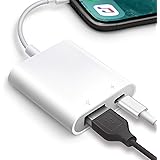 USB OTG Adapter, Akholz USB Camera Adapter for iPhone, iPad USB Adapter USB 3.0 OTG Cable Supports Trail Game Camera, USB Fla