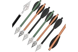 Poearcus Tiro con Arco Ballesta Bolts 6.3 Pulgadas de Aluminio Ballesta Broadhead Flechas de Tiro para 50-80 Libras al Aire Libre Objetivo Práctica Paquete de 6/12 Piezas