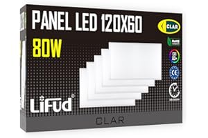 CLAR - Panel LED 120x60 Empotrable, Pantalla LED de Techo 120cm, 80W Blanco Frío 6000ºK (Pack 1)