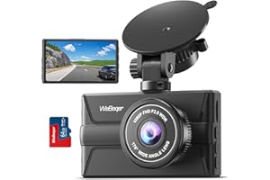 WeBeqer Dashcam Auto Vorne,1080P FHD Autokamera,mit 64G SD Karte,176° Weitwinkel Dash Cam,IR Nachtsicht Auto Kamera,WDR,3" IPS Bildschirm,Loop-Aufnahm,G-Sensor, Bewegungserkennung,Parküberwachung