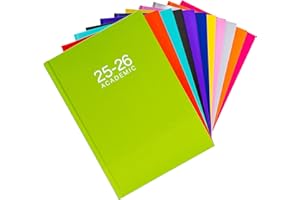 Evelay 2025 2026 Diary A5 Week to View Mid Year Academic Planner Hardback Diaries Journal Organiser with Ribbon for Student Teacher Personal Use (Lime)
