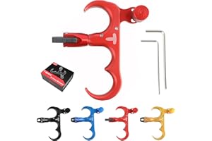 limaity Bogenschießen Release Aids 3 Finger Auslösehilfe Aluminiumlegierung 360°drehbare SpannbackenHochsensibler Einstellbarer Bogen Spannhilfen für Compoundbogen