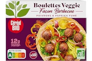 Céréal Bio Boulettes Veggie Paprika Fumé – Boulettes Végétales Bio au Soja & Épices Fumées – Végan, Gourmandes, Prêt en 6 Min – 175g (10 boulettes)