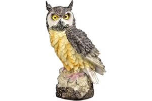 Adorno de jardín Decoración de búho Regalos de jardinería para Mujeres Colección de Materiales de Resina Adornos de búho para el hogar Estatuas de jardín Animales al Aire Libre Disuasión de Palomas