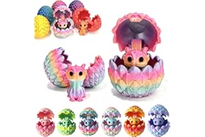 GQDGCU Lot de 6 œufs de dragon imprimés 3D avec dragon, impression 3D, figurines de dragon avec œuf, pour enfants, cadeau pour les anniversaires, la fête des enfants et Noël
