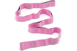 ODDERZZII Taśma do jogi, rozciągliwa taśma gimnastyczna z 11 pętlami, pasek do jogi, łatwy do noszenia i bardzo elastyczny pasek oporowy, do jogi, ćwiczeń rozciągających