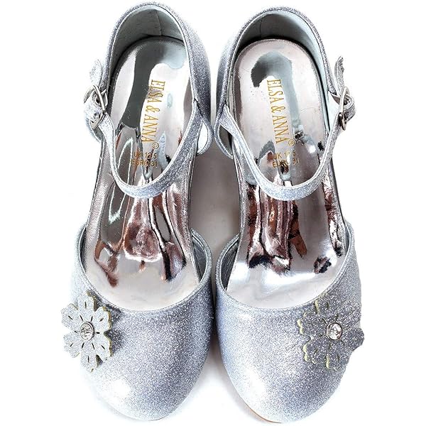 Scarpe Principessa Elsa E Anna | Tacco 3 Cm Con Cristalli | Per Feste E Costumi Bambine