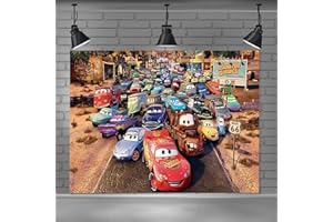 AIOSUY Voitures Mobilisation Toile de Fond Décoration, Photographie Fond, Cars Fond, Noir Blanc Grille Voiture Course, Cars Décoration de Fête Racing Cars Anniversaire Fond de Photo(1.5x 1 m)