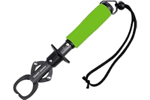 CRAZY SHARK CrazyShark Portable Stainless Steel Fish Lip Grabber Gripper Grip Tool Fish Holder Tackle EVA Handle 40lbs