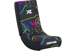 X-Rocker Gamepad Floor Rocker, Folding Console Gaming Chair - Ergonomic Support, Space-Saving Design, Rocking Base, Wipe-Clean Faux Leather for Kids - Controller