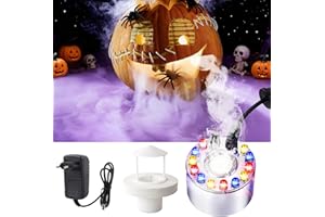 SUNSHINE SMILE Ultraschall Vernebler,12 LED Nebelmaschine Mini,Nebelmaschine Halloween,Mini Nebelhersteller,Ultraschall Nebler Led,Mist Maker Wassernebler Fogger,Nebelgerät für Halloween Kürbis und Hexentopf,Party