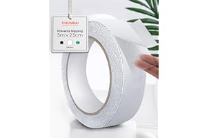 CHUNBAI Bande Antidérapant Transparent Escalier 5m x 2,5cm, Ruban Antidérapant Adhésif Transparent pour Escaliers, Bande Adhesive Antiderapante Exterieur Intérieur, Adhésif Antidérapant Imperméable