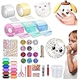 TOYBY 66 PCS Nano Tape Bubbles Set, Blowing Bubble Tape, Creative Craft Toys, Transparent Multi-Purpose Poster Tape, Bubble DIY Craft Kit, Sequins DIY Waterproof Blow Bubble Craft for Adults Children