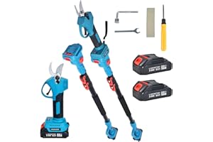SINWE Akku Astschere Teleskop, 30MM Gartenschere mit 2 Akku 2000mAh,Elektrische Gartenschere mit Teleskopstange bis 5 m Reichweite Bürstenloser Motor Baumschere(Teleskop Astschere)