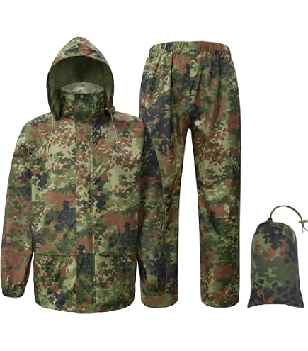 Anti Pluie Combinaison Blouson Pantalon Pêche Chasse Capuche Impermeable Vert 3XL Anti Pluie Combinaison Blouson Pantalon Pêche Chasse Capuche Impermeable Vert 3XL