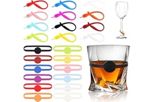 ORYIAH Silicona Marcador de Vidrio Marcadores de Copas de Vino Reutilizables Marcadores Vasos Marcador de Copas para Fiesta de Bar en Casa (24 PCS)