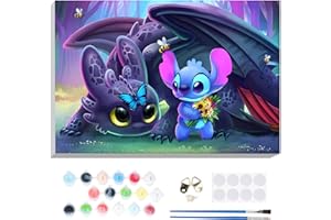 SENQAO Paint by Numbers Kit for Adults Beginner Children Kids,Cartoon Adult Kids' Paint by Numbers Kits on Canvas Framed, Color by Numbers for Adults Children, Art Supplies Set for Kids 9-12, 8x12in