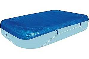 ‎#11 Poolabdeckung rechteckig für Family Pool 201x152cm - mit Fixierseil - 110g/m² PE - Wasserdicht - UV-stabil - Poolabdeckplane aufblasbar - Abdeckung - Swimmingpool Poolzubehör Planschbecken
