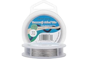 BENECREAT 25m 0.5mm Filo di Acciaio Inossidabile Twist Filo di Perline in Acciaio Inossidabile per la Fabbricazione di Braccialetti di Collana (3 Fili)