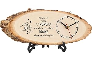KAAYEE Papa Weihnachten Geschenk, Holzuhr Geschenke für Papa zum Vatertag Geburtstag Valentinstag Ostern, Bester Geburtstagsgeschenk für Vater Männer von Tochter Sohn 3