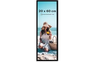 Photoframe4you - Fotoram 20x60 cm svart - Väggmonterad plastram med obrukbar akrylglas - För plakat, foton, pussel och certifikat - Nancy