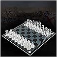 MNBV Chess Game - Glass Chess Set - Luxury Elegant Chess Board - Medium Size - 2 Players - Age 8+