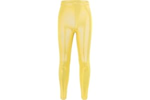 NewL Pantaloni da Ballo per Bambini e Ragazze, da Ginnastica e da Danza Metallizzata Lucida per Costumi da spettacoli