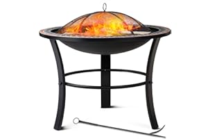 Gardebruk® Braciere Rotondo Sevilla da Esterno Mosaico 76x76cm Parascintille Camino da Giardino Stufa Caminetto Patio