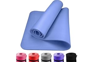 WOODSBRO Yoga Mat NBR Fitness Foam 10mm Thick Exercise Mat comfortable for Home Gym Pilates Yoga Meditation Workout