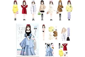 GIHIOUE Princess Dress up Sticker Book - Princess Dolls Dress up Activity Book Magnetic - Princess Magnet Stickers Book, Magnetic Dress up Sticker Book for Girls Aged 3+