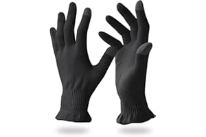 Migliore Wear 2 Pairs Cotton Gloves for Eczema with Touchscreen Fingers, Moisturising Gloves for Dry Hands, SPA, Hand Care, Eczema Gloves for Adults(Classic Black-L/XL)