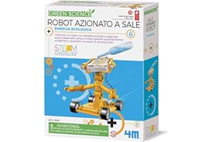 4M 00-03353 Robot Azionato a Sale | Kit Educativo STEM Energia Ecologica per Bambini | Costruisci un Robot con Batteria ad Acqua Salata