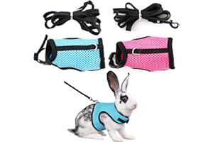 Goldyida 2 pezzi Pet Coniglio Pettorina Morbido Coniglio Imbracatura con Guinzaglio Regolabile Coniglio Guinzaglio Pet Imbracatura E Guinzaglio per Gatti, Conigli Cuccioli Busto 18-25 cm
