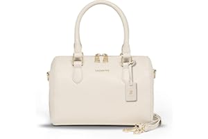 Lazarotti Bologna Damen Handtasche aus Echt-Leder | Henkeltasche mit abnehm- & längenverstellbaren Trageriemen | Bowling-Bag 26 cm