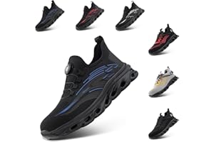 Anokar Sicherheitsschuhe Herren Arbeitsschuhe Damen Stahlkappenschuhe Arbeitsturnschuhe Schutzschuhe Sportlich Leichte mit Stahlkappe Schwarz Blau Rot Grau EU 37-46